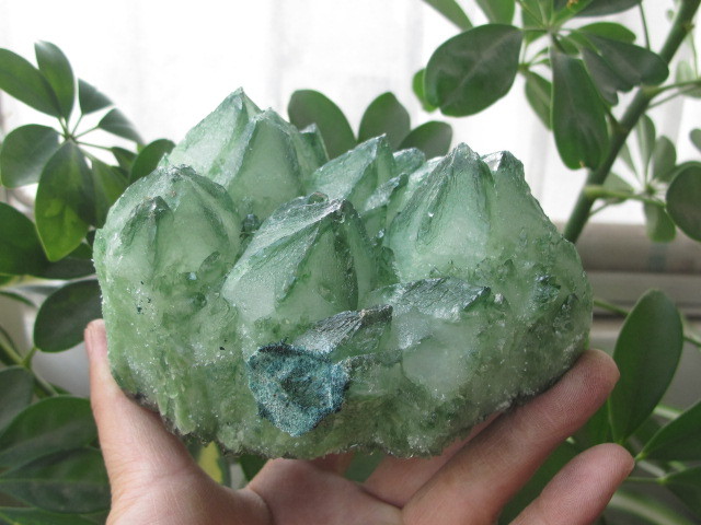 Green Quartz Cluster from China 3775